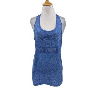 Under Armour Tank Top Womens S Small Blue Racerback Athletic Sleeveless Big Logo